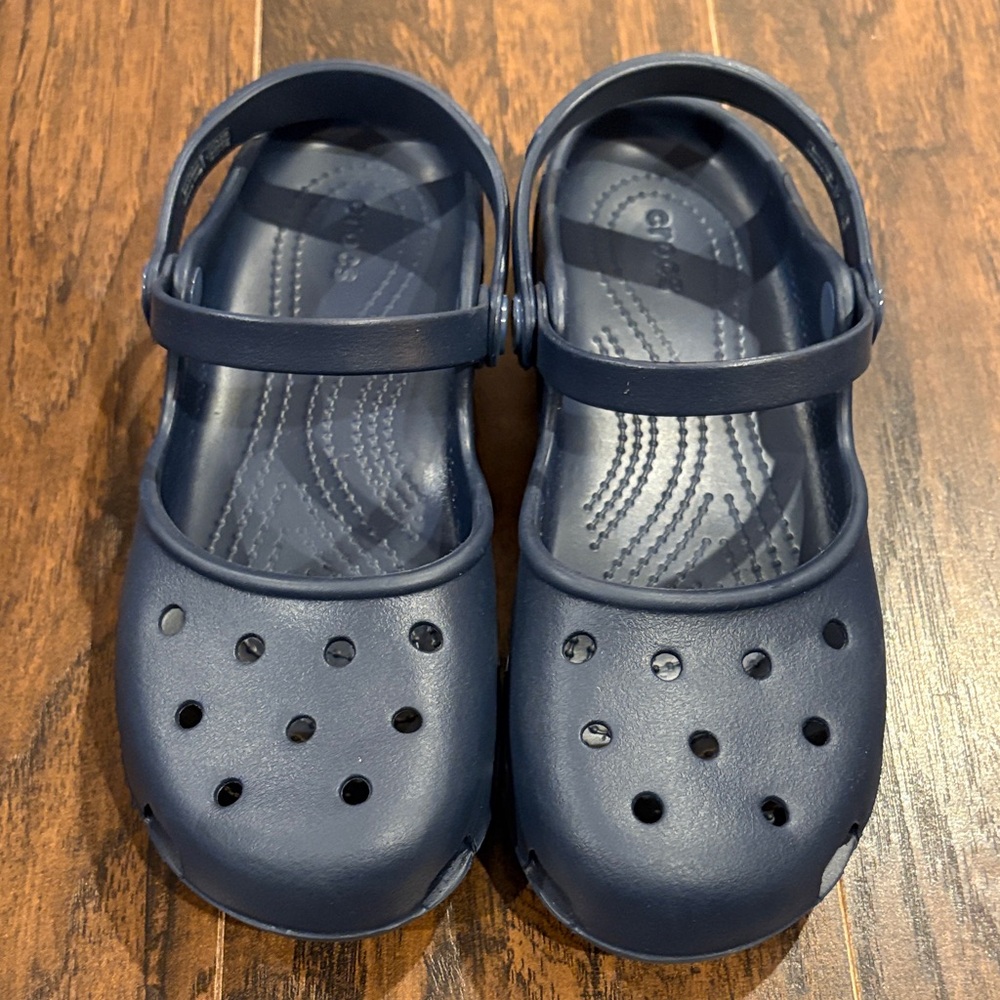 Navy Blue Mary Jane Crocs Size 8.